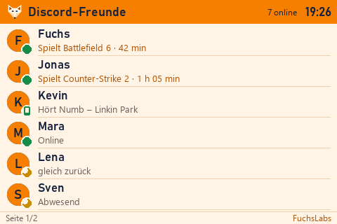 Freundesliste mit Discord, Steam und Xbox